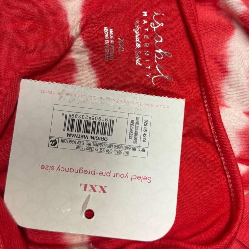 Isabel Maternity By Target XXL Red tie Dye Maxi Dress Stretch Sleeveless Women - Picture 7 of 10